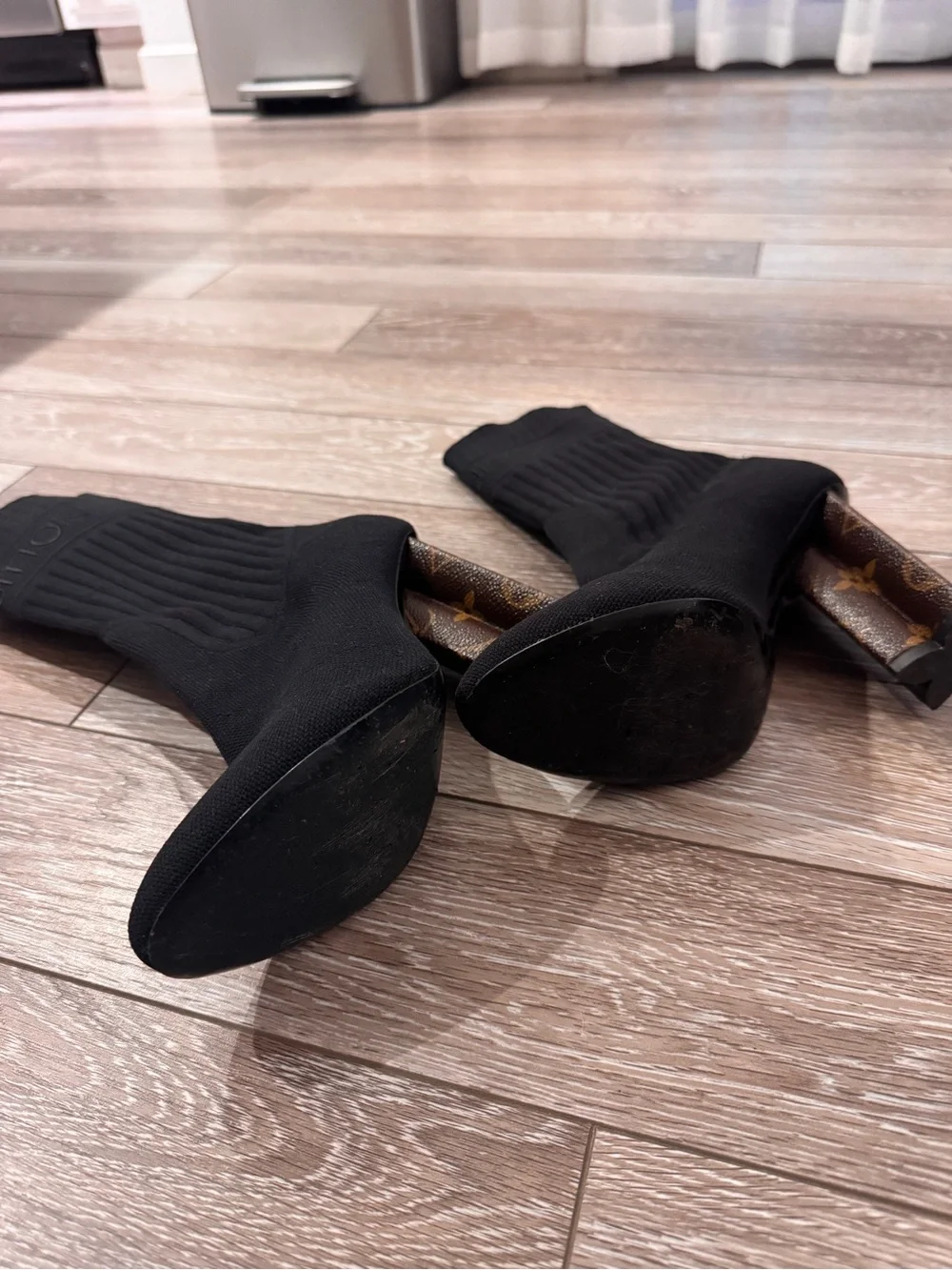 Louis Vuitton Black Knit Silhouette Ankle Boots